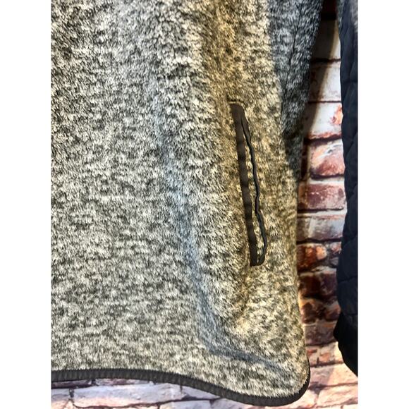 Abercrombie and Fitch gray fleece pullover jacket asymmetric snap women's small - Picture 5 of 6